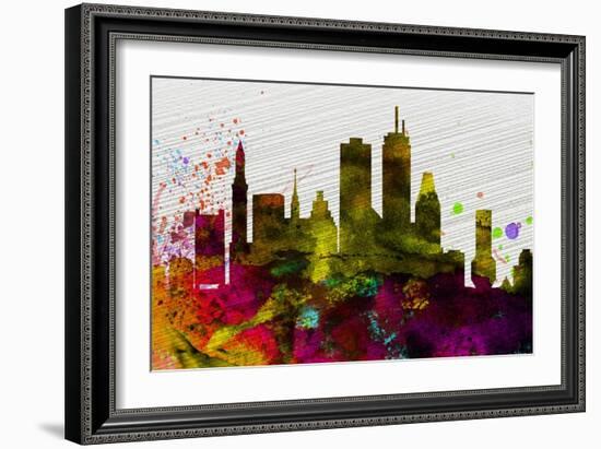 Boston City Skyline-NaxArt-Framed Premium Giclee Print