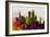 Boston City Skyline-NaxArt-Framed Premium Giclee Print