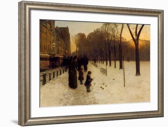 Boston Common at Twilight, 1885-86-Childe Hassam-Framed Art Print