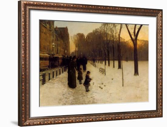 Boston Common at Twilight, 1885-86-Childe Hassam-Framed Art Print