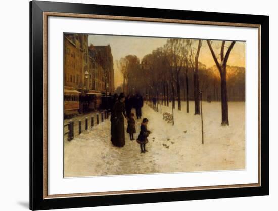 Boston Common at Twilight, 1885-86-Childe Hassam-Framed Art Print