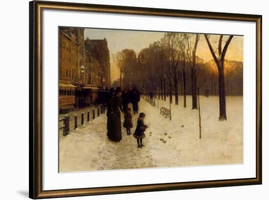 Boston Common at Twilight, 1885-86-Childe Hassam-Framed Art Print