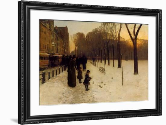 Boston Common at Twilight, 1885-86-Childe Hassam-Framed Art Print