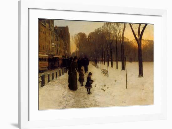 Boston Common at Twilight, 1885-86-Childe Hassam-Framed Art Print