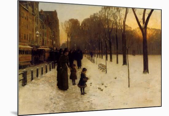 Boston Common at Twilight, 1885-86-Childe Hassam-Mounted Art Print