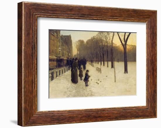 Boston Common at Twilight, 1885-86-Childe Hassam-Framed Art Print