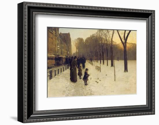 Boston Common at Twilight, 1885-86-Childe Hassam-Framed Art Print