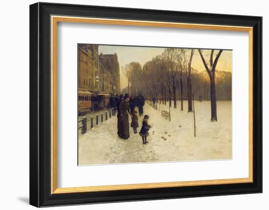 Boston Common at Twilight, 1885-86-Childe Hassam-Framed Art Print