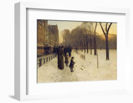 Boston Common at Twilight, 1885-86-Childe Hassam-Framed Art Print