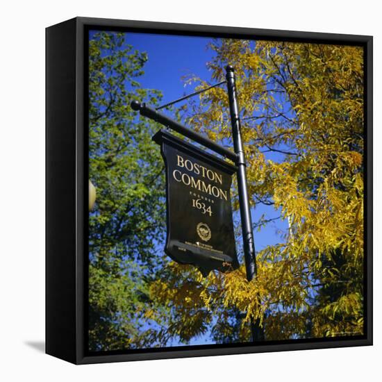 Boston Common Sign, Boston Common, Massachusetts, New England, USA-Roy Rainford-Framed Premier Image Canvas