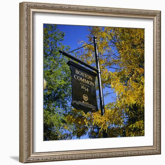 Boston Common Sign, Boston Common, Massachusetts, New England, USA-Roy Rainford-Framed Photographic Print