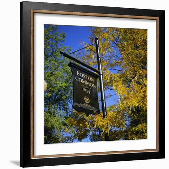 Boston Common Sign, Boston Common, Massachusetts, New England, USA-Roy Rainford-Framed Photographic Print