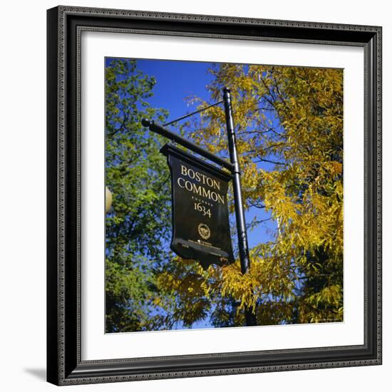 Boston Common Sign, Boston Common, Massachusetts, New England, USA-Roy Rainford-Framed Photographic Print