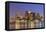 Boston Downtown Skyline Panorama with Skyscrapers over Water with Reflections at Dusk Illuminated W-Songquan Deng-Framed Premier Image Canvas