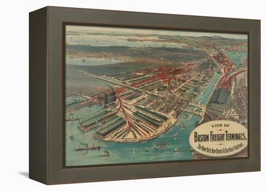 Boston Freight Terminals-George Walker & Co.-Framed Stretched Canvas