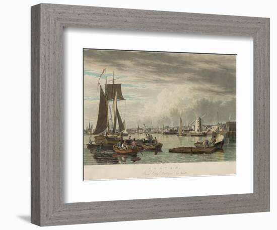 Boston from City Point Near Sea Street-W.J. Bennett-Framed Premium Giclee Print