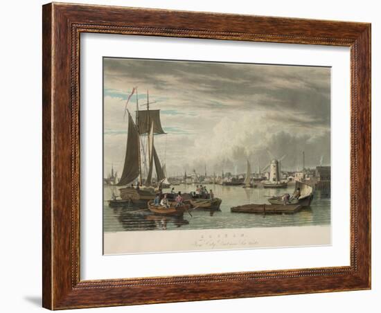 Boston from City Point Near Sea Street-W.J. Bennett-Framed Art Print