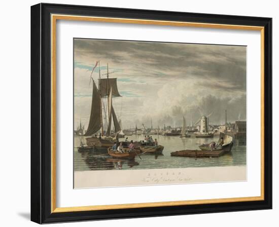 Boston from City Point Near Sea Street-W.J. Bennett-Framed Art Print