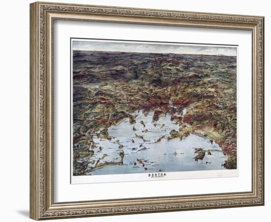 Boston Harbor 1905 Anniversary of Tea Party-Vintage Lavoie-Framed Giclee Print