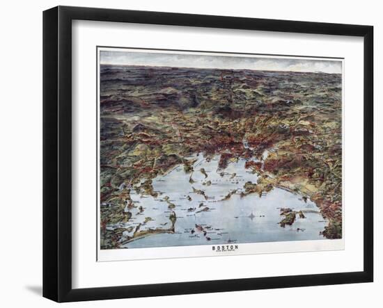 Boston Harbor 1905 Anniversary of Tea Party-Vintage Lavoie-Framed Giclee Print