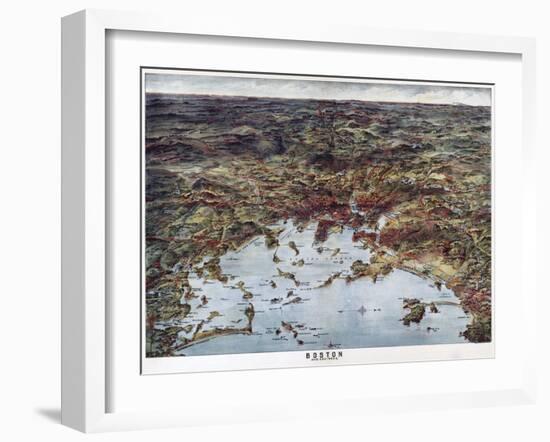 Boston Harbor 1905 Anniversary of Tea Party-Vintage Lavoie-Framed Giclee Print