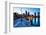 Boston Harbor & Downtown Dusk-null-Framed Premium Giclee Print