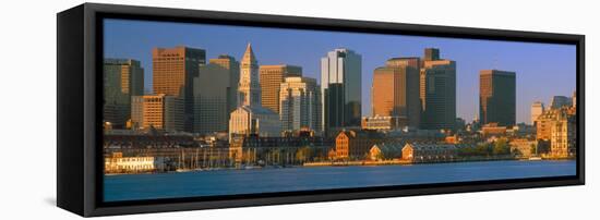 Boston Harbor from South Boston, Sunrise, Massachusetts-null-Framed Stretched Canvas