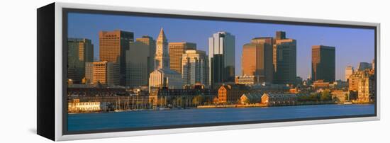 Boston Harbor from South Boston, Sunrise, Massachusetts-null-Framed Stretched Canvas