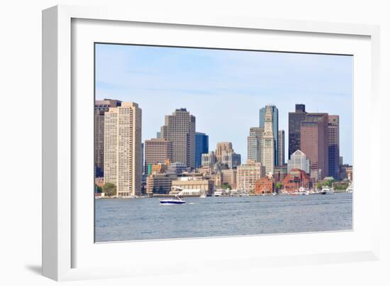 Boston Harbor Skyline, USA-jiawangkun-Framed Photographic Print