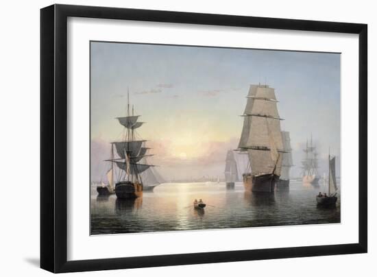 Boston Harbor, Sunset, 1850-55-Fitz Henry Lane-Framed Giclee Print