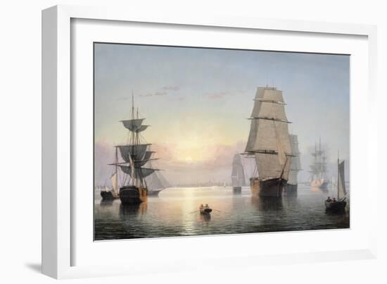 Boston Harbor, Sunset, 1850-55-Fitz Henry Lane-Framed Giclee Print