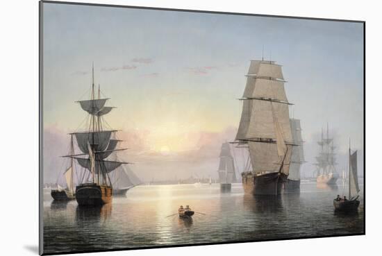 Boston Harbor, Sunset, 1850-55-Fitz Henry Lane-Mounted Giclee Print