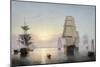 Boston Harbor, Sunset, 1850-55-Fitz Henry Lane-Mounted Giclee Print