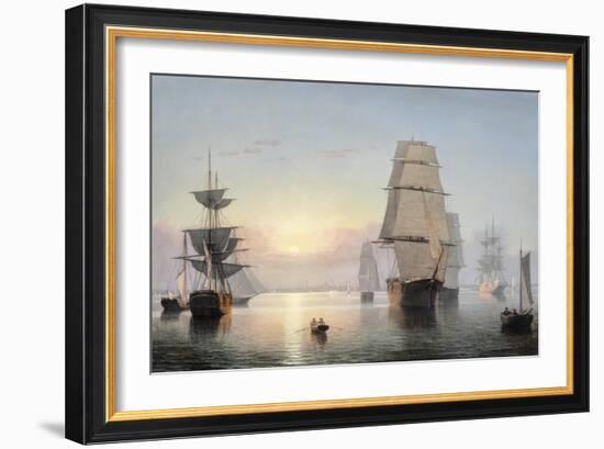 Boston Harbor, Sunset, 1850-55-Fitz Henry Lane-Framed Giclee Print