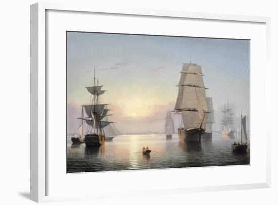 Boston Harbor, Sunset, 1850-55-Fitz Henry Lane-Framed Giclee Print