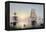 Boston Harbor, Sunset, 1850-55-Fitz Henry Lane-Framed Premier Image Canvas