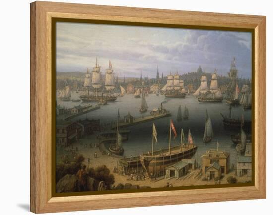 Boston Harbour, 1843-Robert Salmon-Framed Premier Image Canvas