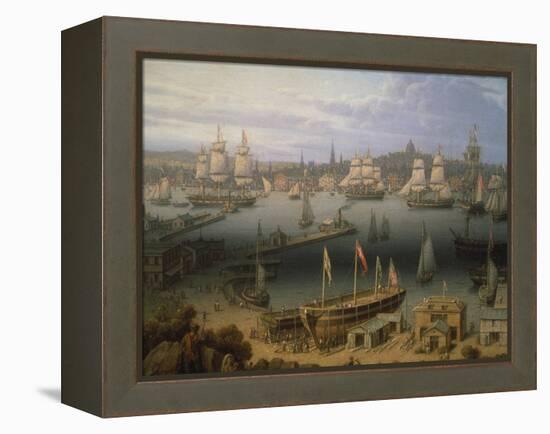 Boston Harbour, 1843-Robert Salmon-Framed Premier Image Canvas