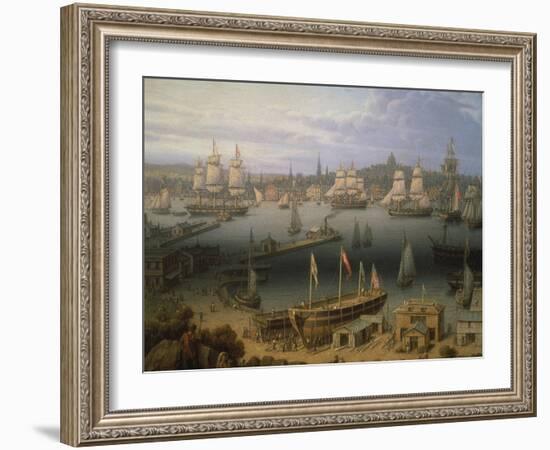 Boston Harbour, 1843-Robert Salmon-Framed Giclee Print