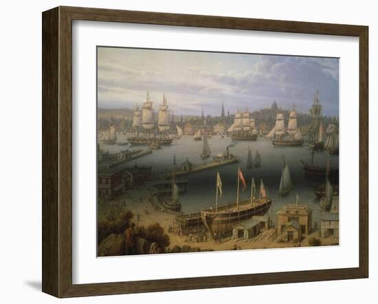 Boston Harbour, 1843-Robert Salmon-Framed Giclee Print