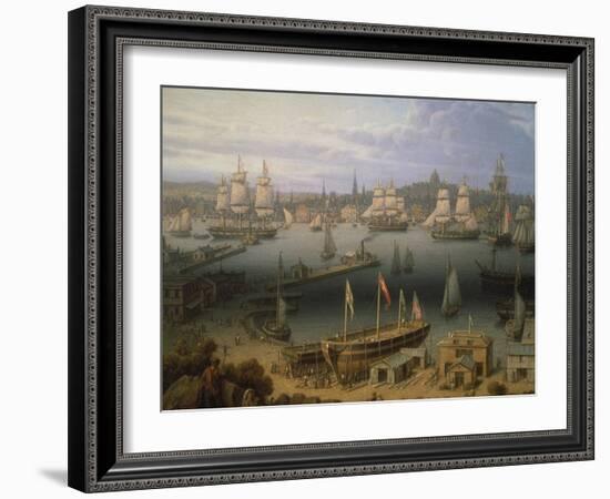 Boston Harbour, 1843-Robert Salmon-Framed Giclee Print