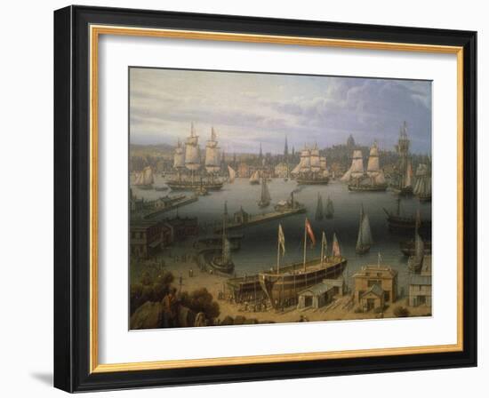 Boston Harbour, 1843-Robert Salmon-Framed Giclee Print