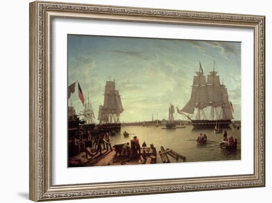 Boston Harbour from Constitution Wharf-Robert Salmon-Framed Giclee Print