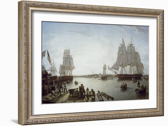 Boston Harbour-Robert Salmon-Framed Art Print