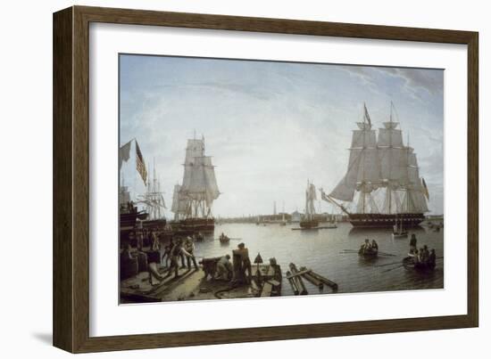 Boston Harbour-Robert Salmon-Framed Art Print