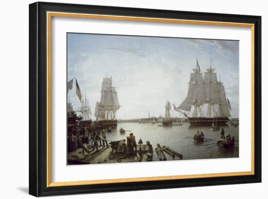 Boston Harbour-Robert Salmon-Framed Art Print