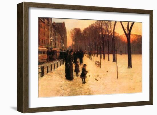 Boston in Everyday Twilight-Childe Hassam-Framed Premium Giclee Print