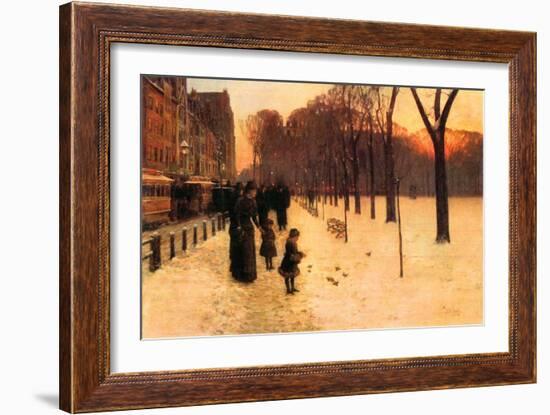 Boston in Everyday Twilight-Childe Hassam-Framed Premium Giclee Print