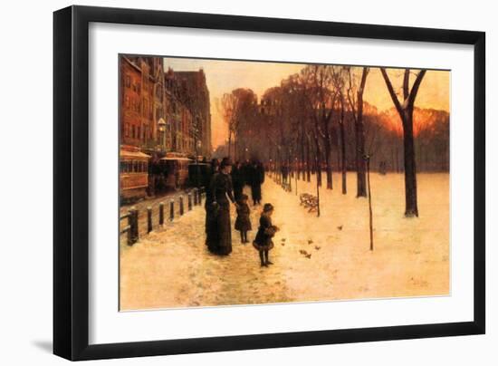 Boston in Everyday Twilight-Childe Hassam-Framed Premium Giclee Print