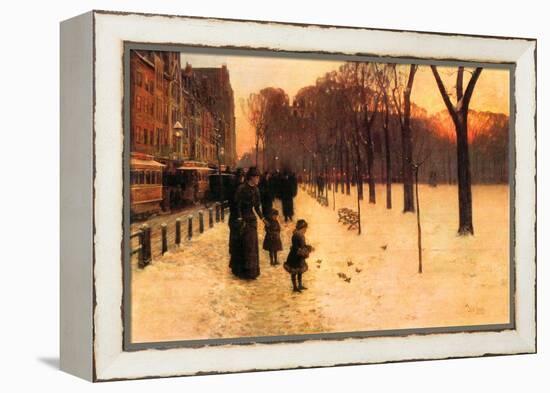 Boston in Everyday Twilight-Childe Hassam-Framed Stretched Canvas